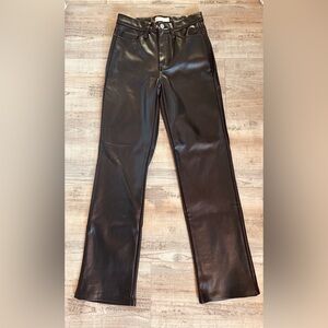 ALTAR’D STATE Black Faux Leather Straight Leg Pants | Women’s size 24/0
